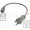 Ac Works 1.5ft 13A 16/3 Medical Grade Power Cord With IEC C13 Connector MD13AC13-018